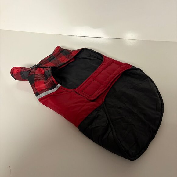 32 Degree Red Plaid Dog Puffer Jacket Size Medium Winter Coat Pet Apparel NEW - Picture 2 of 4